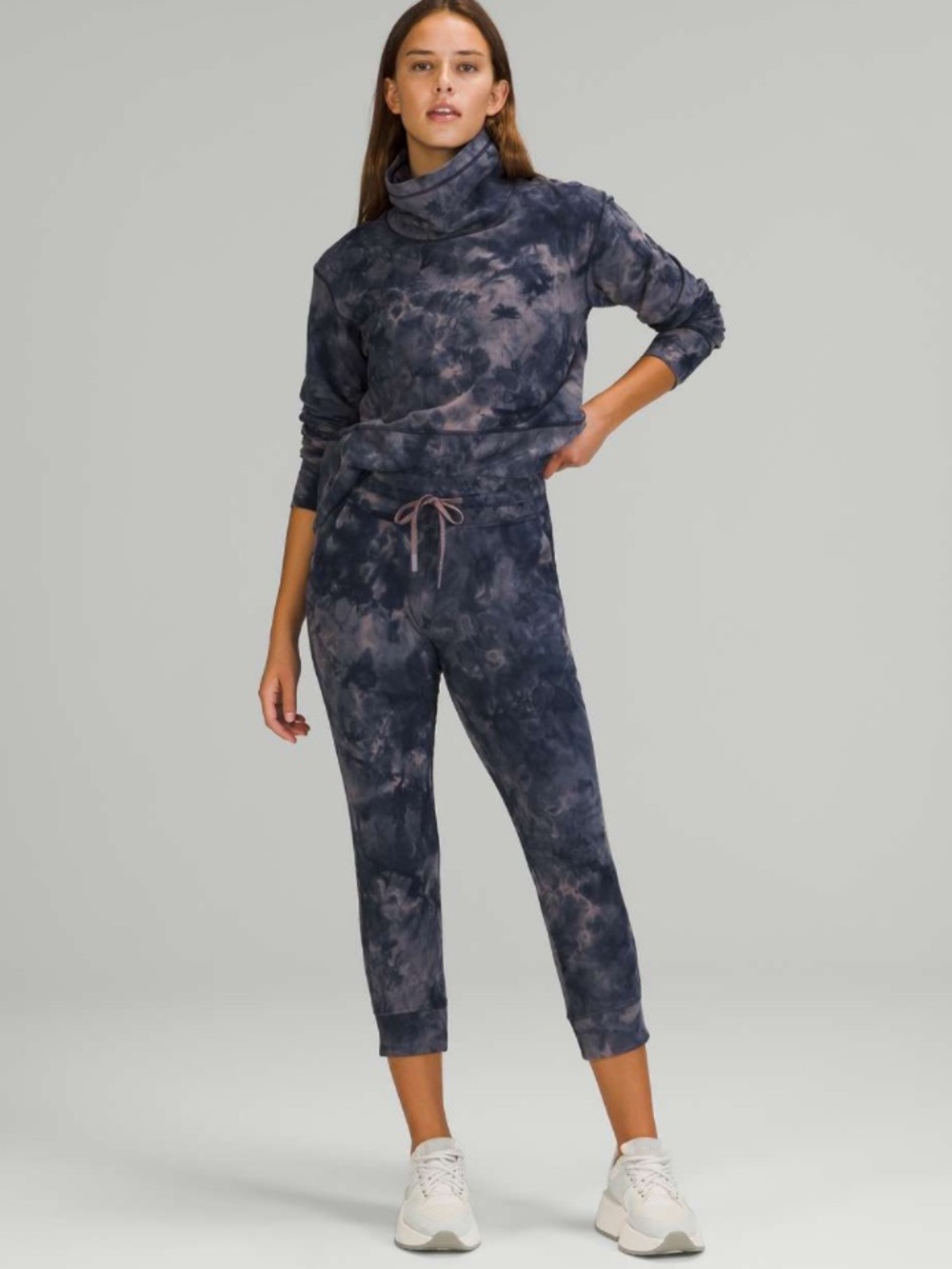 #962 Lululemon Ready to Rulu Jogger Crop Diamond Dye Lunar Rock True Navy Sz 4